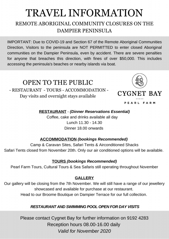 Cygnet Bay Info November 2020